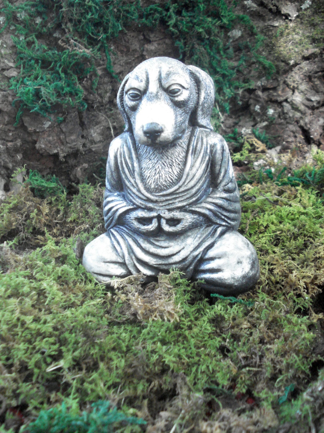 Dog Buddha Zen Buddha Garden Buddha by FairybehindtheDoor on Etsy
