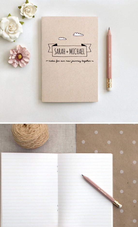 Wedding Gifts for Couple, Personalized Wedding Gift, Notebook & Pencil ...