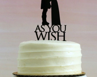 Princess Bride Wedding Cake Topper // As You Wish // Silhouette Wedding Cake Topper // Princess Buttercup and Westley