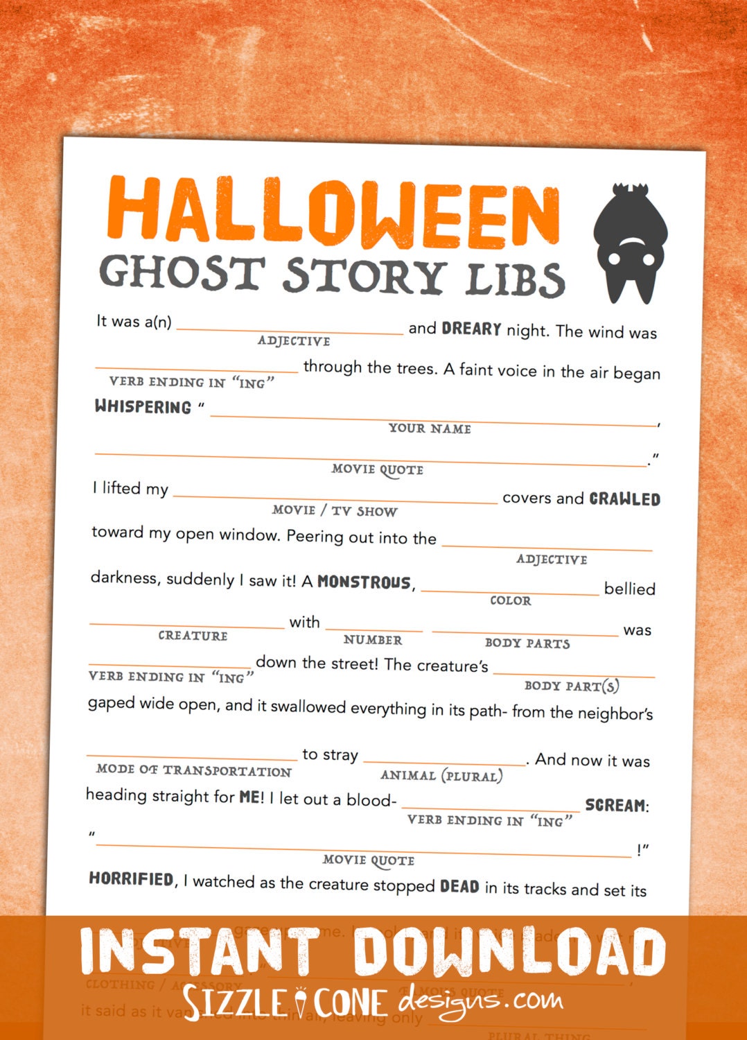 Free Printable Halloween Mad Libs For Adults