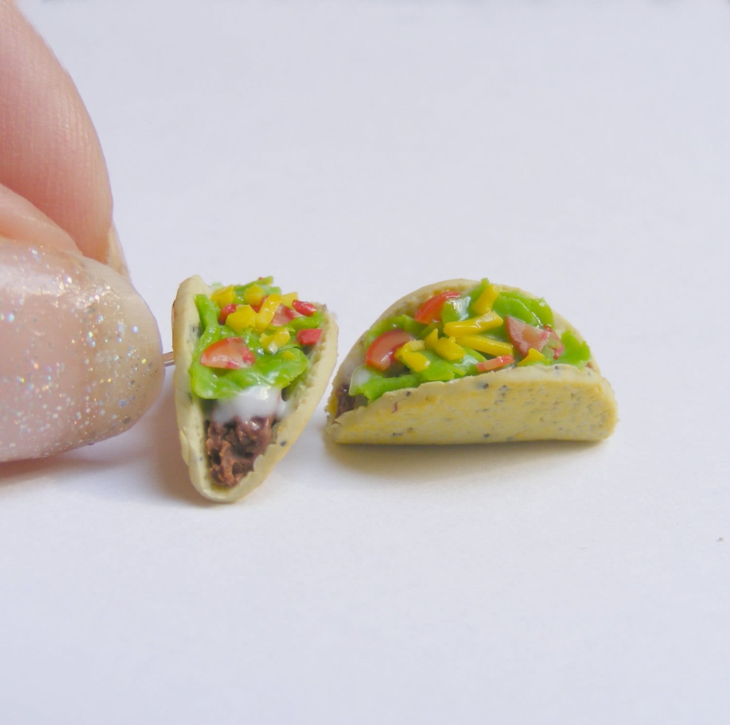Food Jewelry Taco Earrings Miniature Food Earrings Mini Food