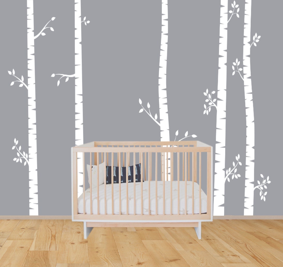 EXTRA LARGE Birch trees decals:wall decals nature wall