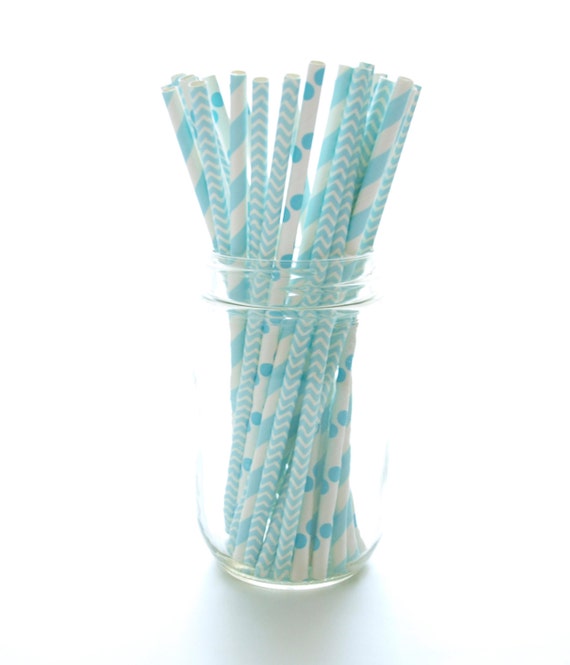 Baby Shower Straws Baby Blue Party Straws Baby Shower Party