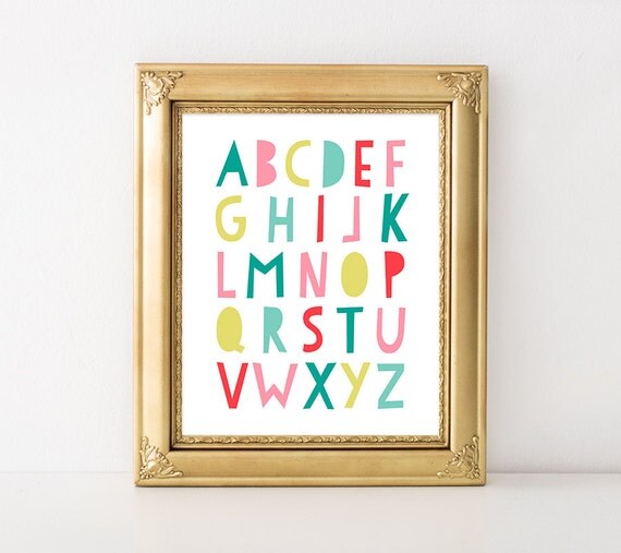 Alphabet Print 4x6 5x7 8x10 11x14 Instant by MossAndTwigPrints