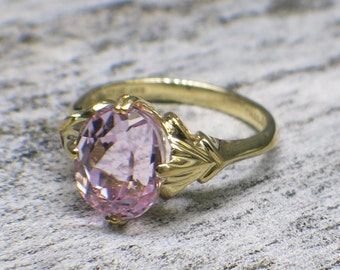 Light Pink Kunzite 14K Gold Ring