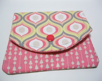 Womens Fabric Wallet, Geometric Cotton Fabric Wallet, Business Card Holder, Credit Card Holder, Gift Card Holder, Gift Under 20