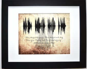 Unique father of the bride gift for dad wedding thank you present ideas of all the walks we've taken ANY personalized message voice wave art