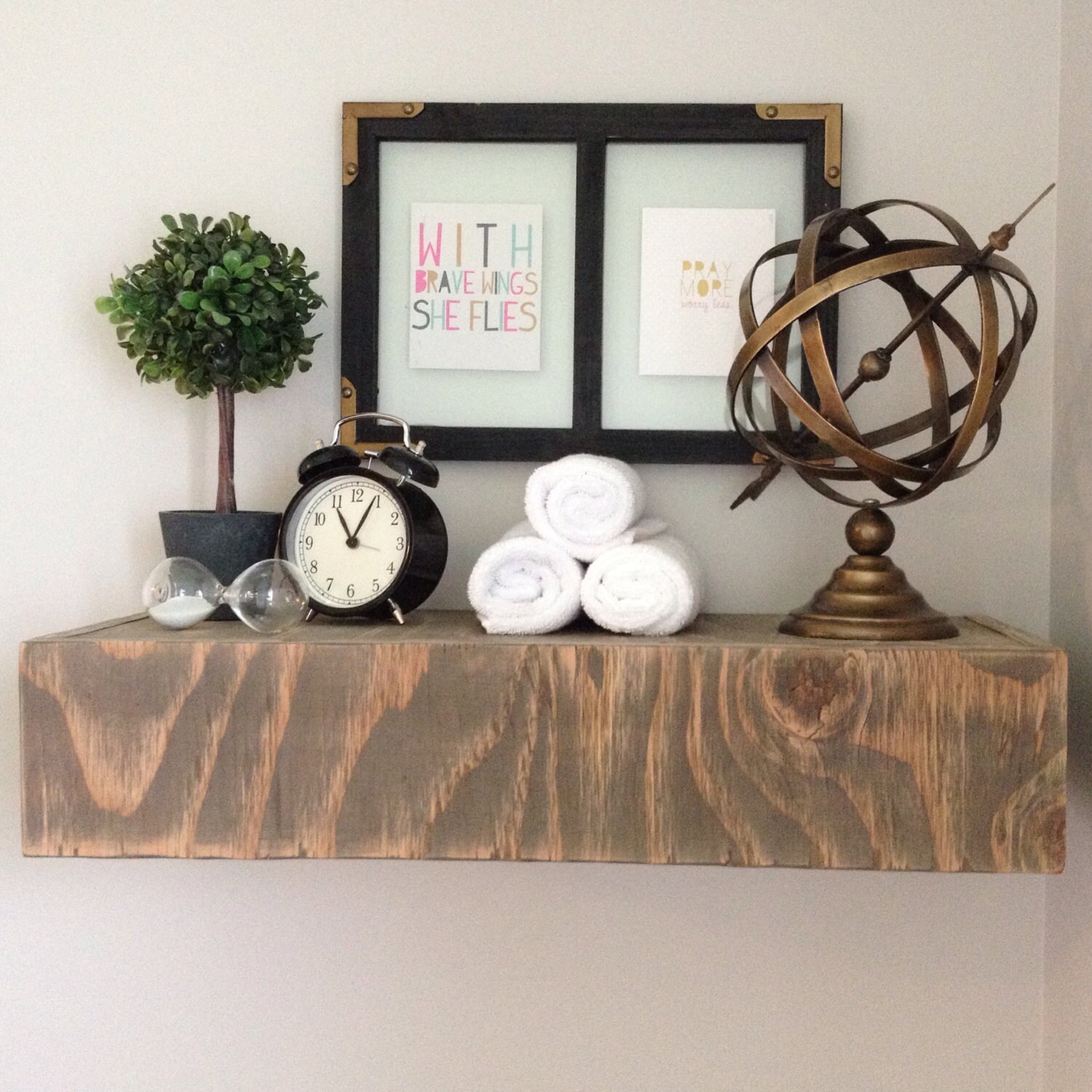 Chunky Floating Wood Shelf by RockingGCustoms on Etsy