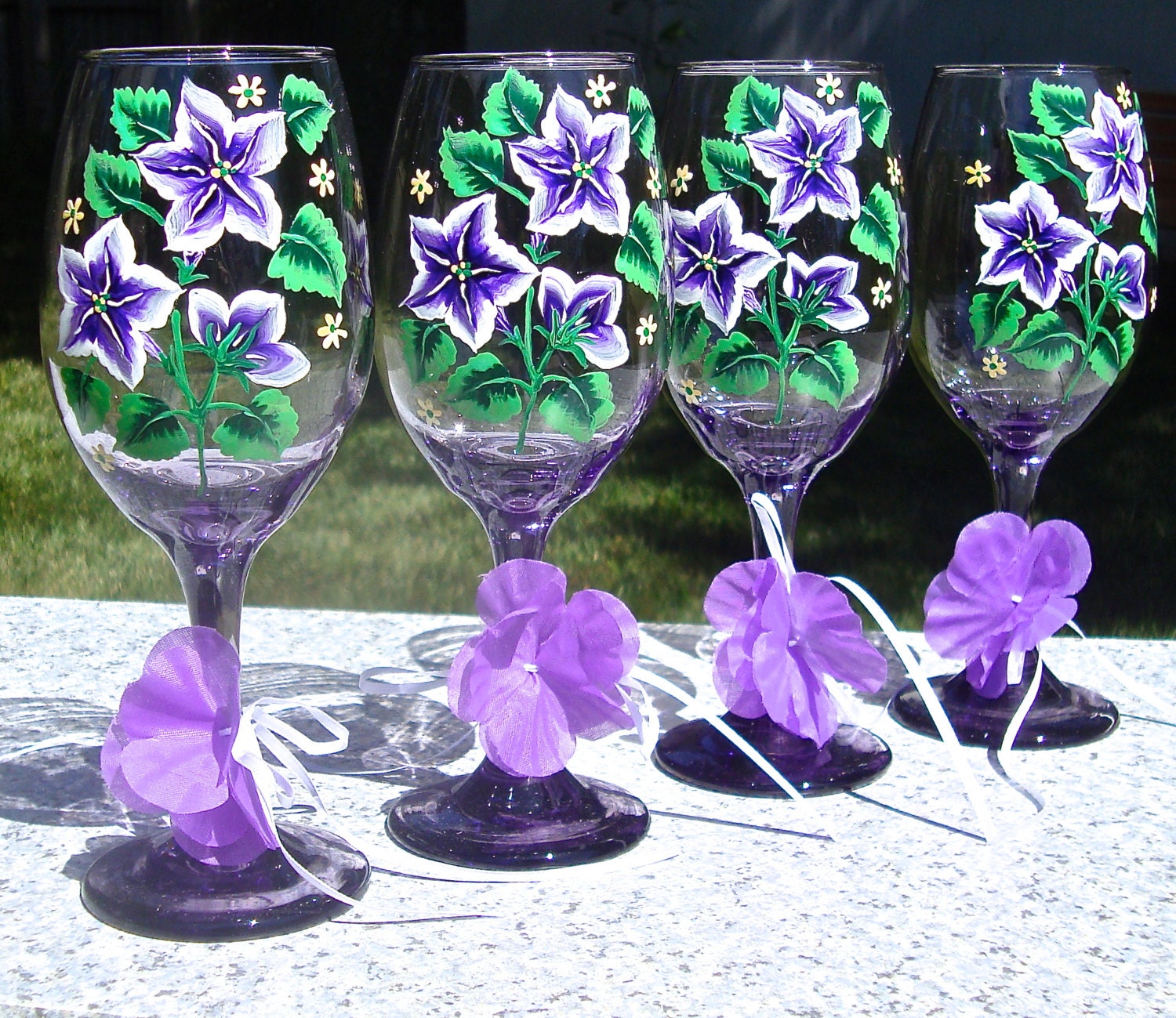 purple wine glasses