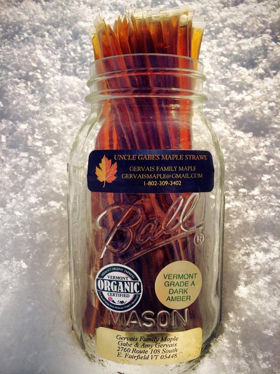 Pure Vermont Organic Maple Syrup Straws 100 pck.