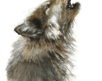 Wolf watercolor Painting - Giclee Print - Home Wall Decor - Wolf Watercolor Illustration - Woodland animals