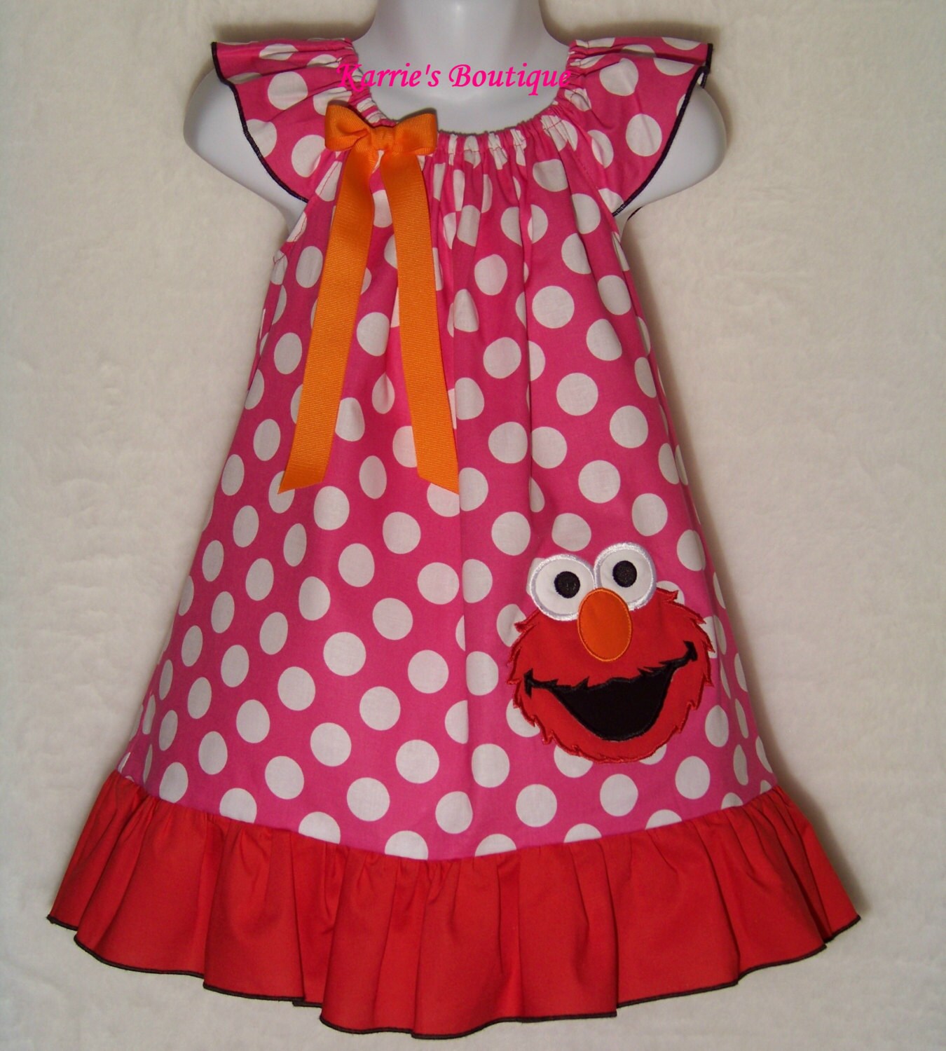 ELMO Dress / Pink Polka Dot / Red / Character / 123 Sesame