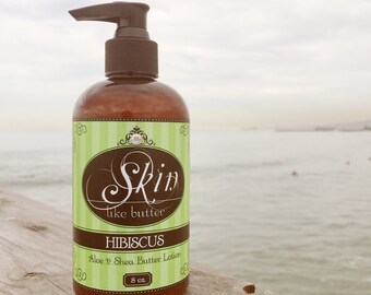 Vegan Body Lotion // HIBISCUS // Thick like body butter // Available in an 8 oz bottle or jar // non-greasy // 25% off on your first order