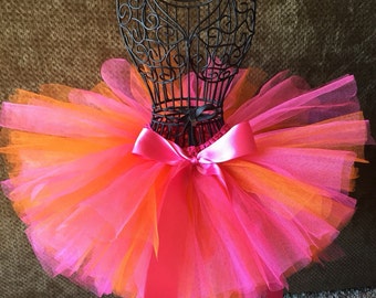 Tropical Tutu, Pink and Orange Tutu, Infant Tutu, Newborn Tutu, Baby Tutu, Toddler Tutu, Birthday Tutu, Sherbet Tutu, Photo Prop, Tutu
