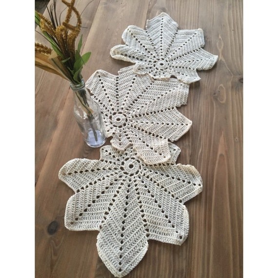 Leaf Table Runner Crochet Table Runner Table Runner