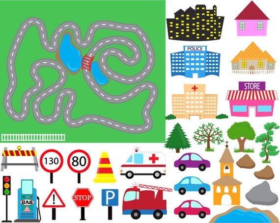 Road Car Digital Printable Maze Elements 2 Digital Printable