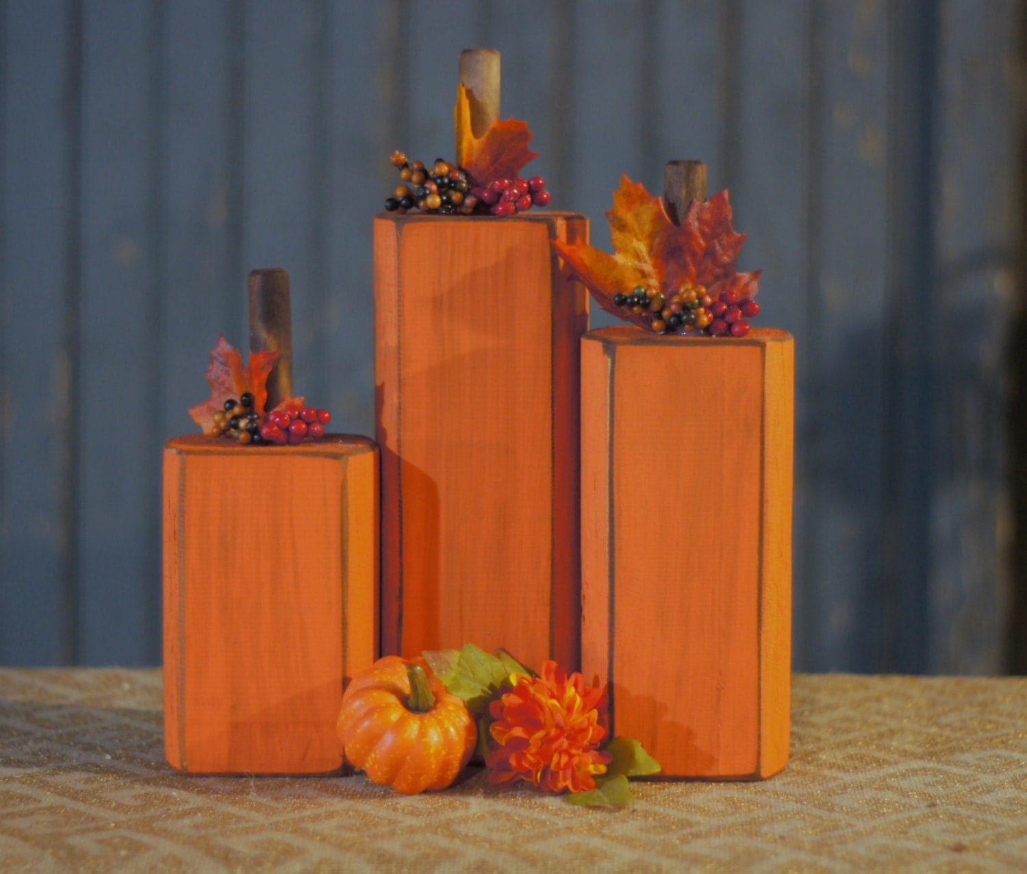 Wood Pumpkin Rustic Fall decor Primitive by GFTWoodcraft