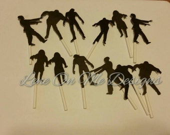 Zombie Cupcake Toppers / Cake Topper / Cupcake Topper / Halloween Party / Walking Dead Theme / Halloween Topper / Party Decorations / Zombie