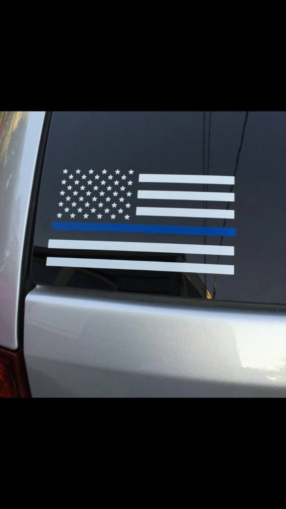 Thin Blue Line decal Thin Red Line decal White Flag Car