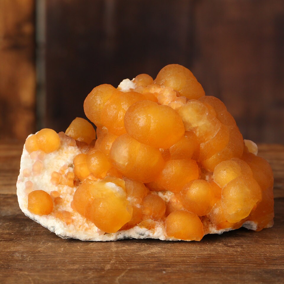 Very Rare Orange Botryoidal Fluorite Mineral Specimen