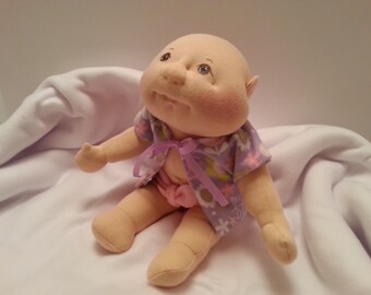 Soft Sculpture Baby Doll, Cloth Doll, Handmade Doll, Plush Baby Doll