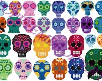 MEXICANS SKULLS Design for Embroidery machine / cranes mexicains pour broderie machine / instant download
