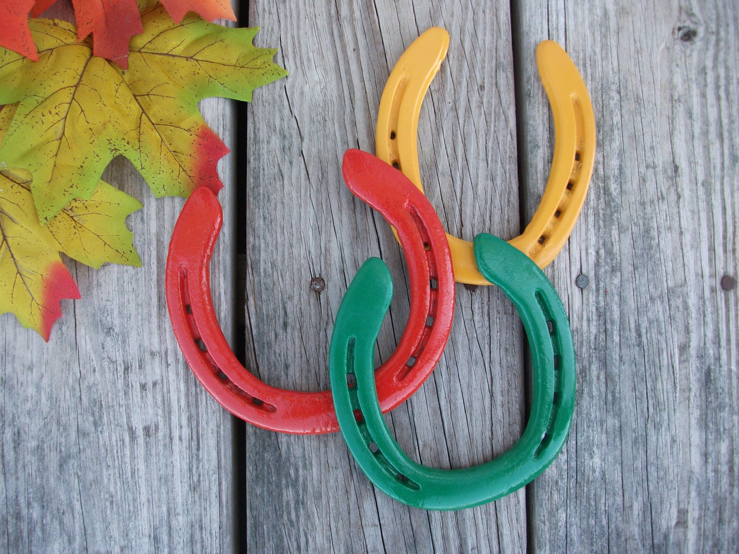 Fall Horseshoe decoration Painted horseshoes fall colors