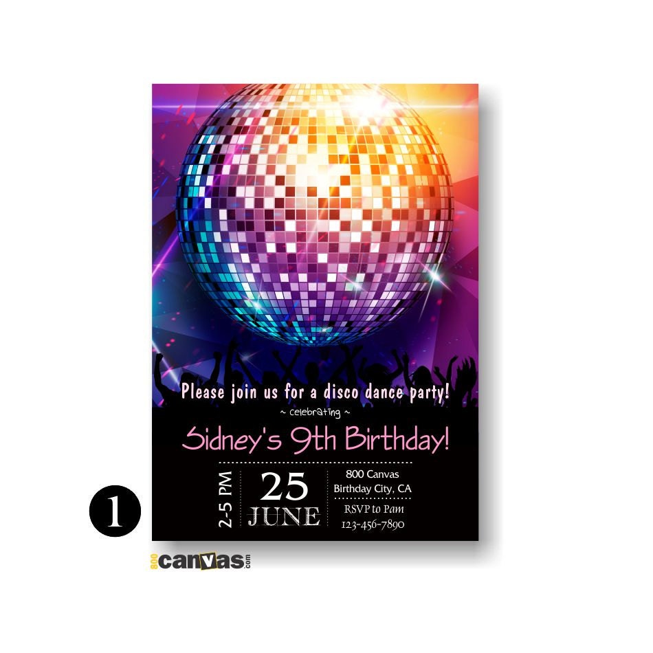 Disco Dance Party Invitations 2