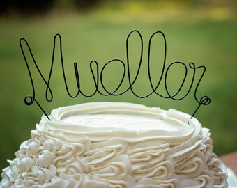 Wedding Cake Topper | Personalized Wedding Cake Topper | Wire Cake Topper | Custom Cake Topper | Black Wire Cake Topper | Rustic Wedding