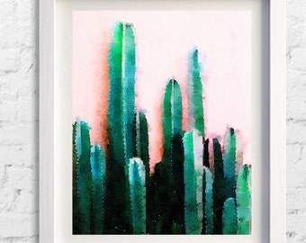Cactus Print, Cactus Art, Pink, Mexican, Arizona, South Western, Desert, Art Print, Plant Print Wall Art Decor, Pic no 8