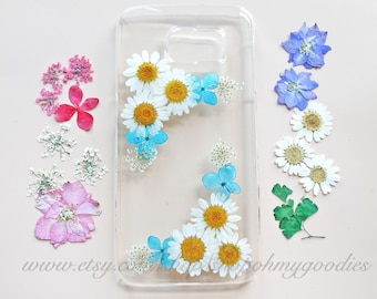 Pressed Flower Samsung Galaxy S6 Edge Case, Real Flower Samsung Galaxy S6 Case, Handmade Natural Flower Galaxy S7 Case Dried Flower S5 Case