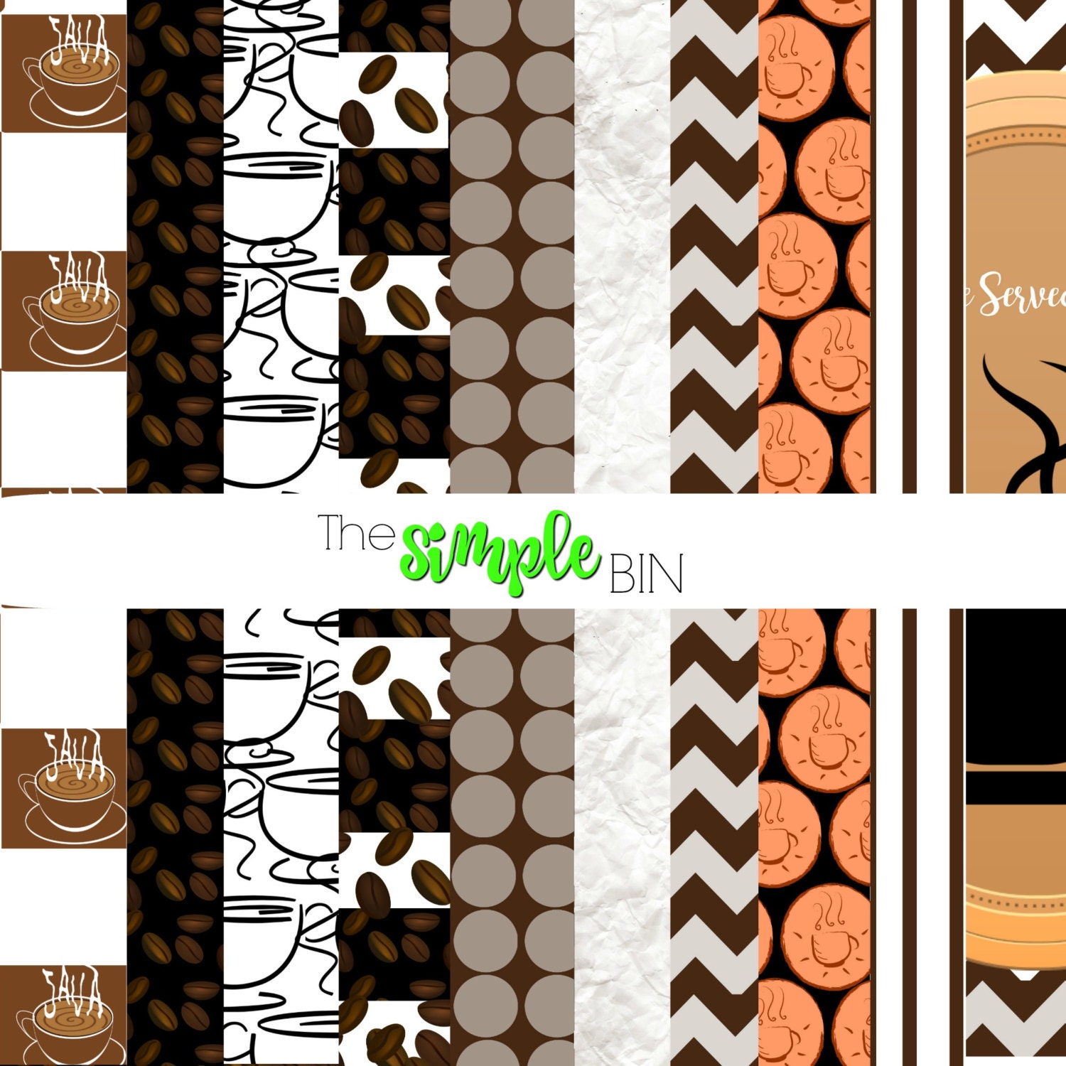 Coffee Scrapbook Paper Digital Scrapbook Paper Digital