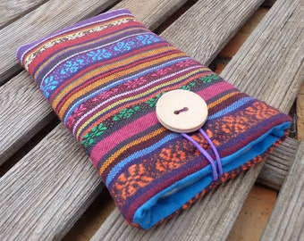 iPhone 7 Pouch Ethnic Fabric / iPhone 6 Plus Pouch / iPhone 6 Fabric Case / iPhone SE cover / iPhone 5S Sleeve / iPod Touch 6g pouch