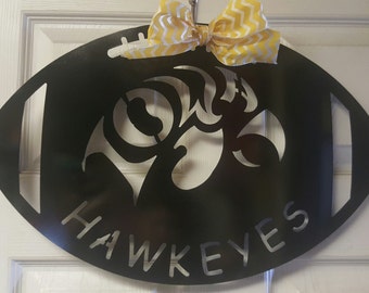 IOWA Hawkeyes metal door hanger, University of Iowa
