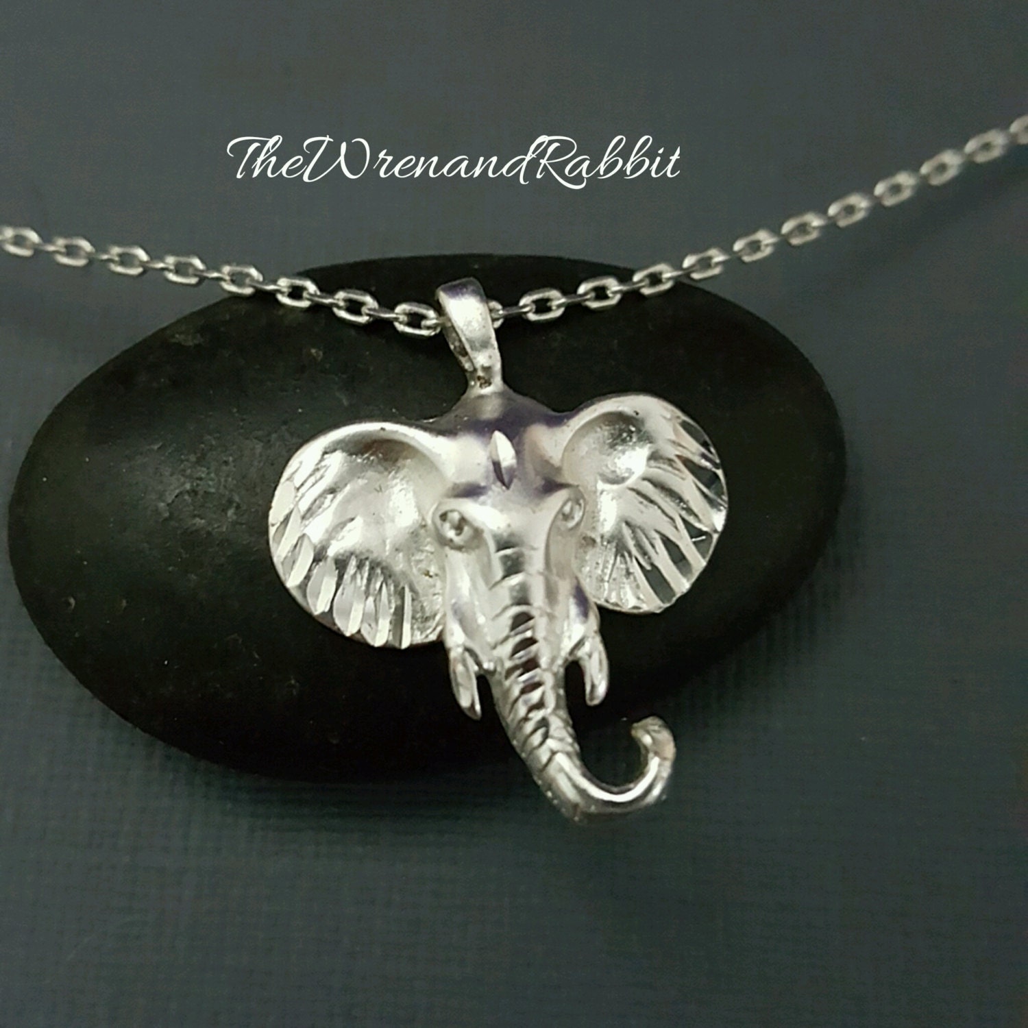 Sterling silver Elephant necklace silver 925 by TheWrenandRabbit