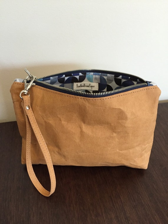 Washable kraft paper clutch bag / purse / by HowNowBrownPaper