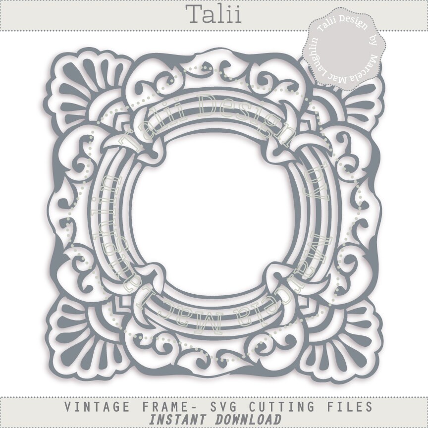 Frame SVG cut VINTAGE FRAME Die Cut Digital Svg Dxf Studio3