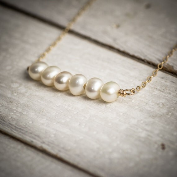 Pearl necklace wedding necklace bridal necklace by ByYaeli on Etsy
