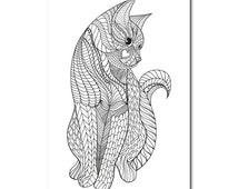 Unique cat drawing related items | Etsy