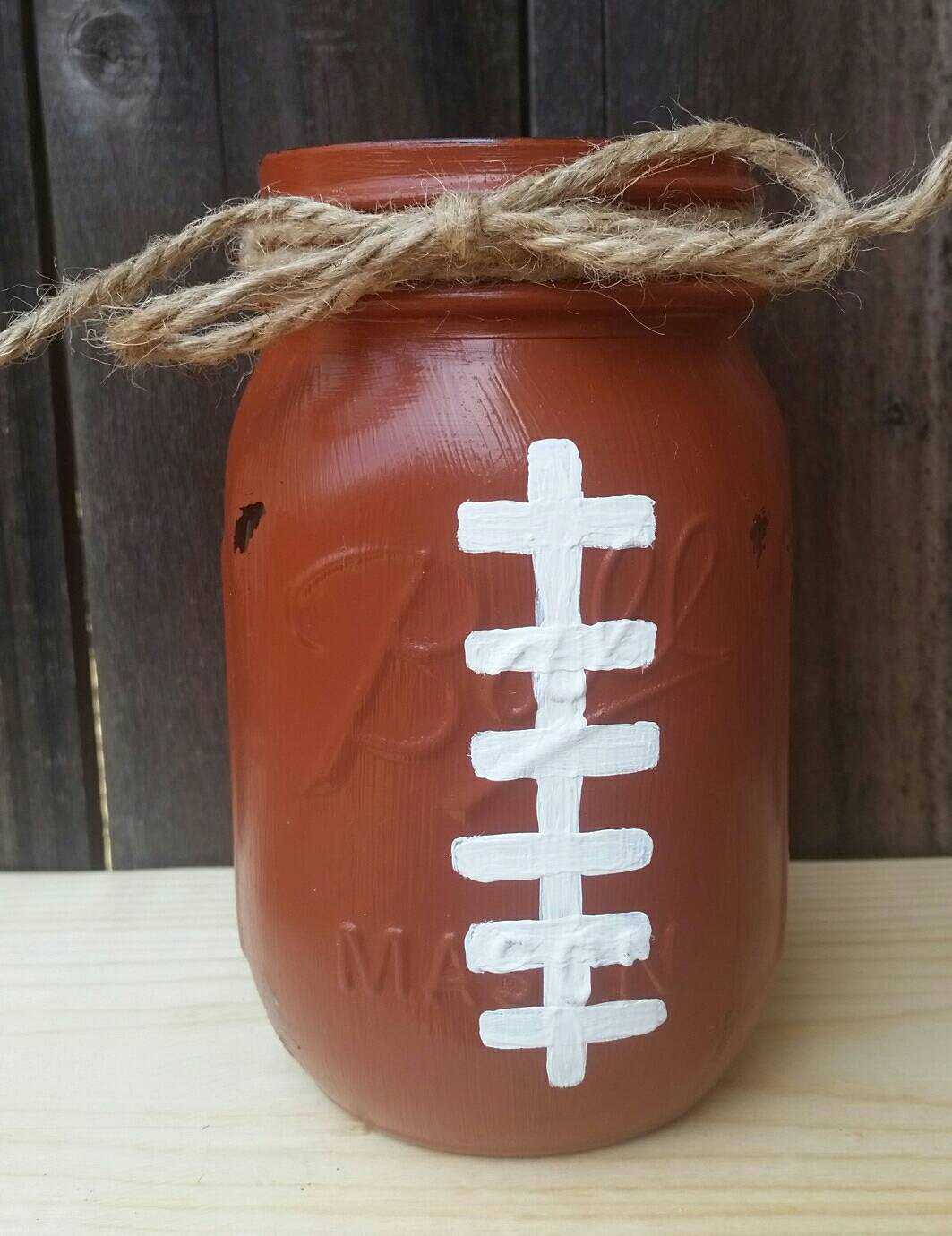Football Mason Jar-Teacher Gift Football Party Decor-Baby1063 x 1380