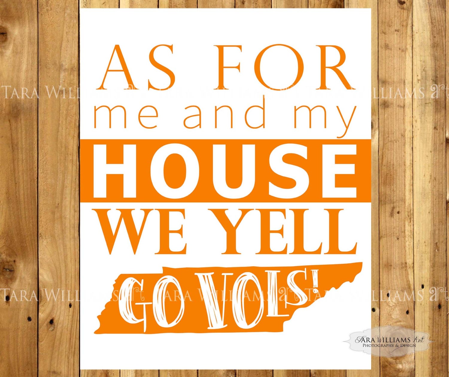 Tennessee Football Wall Art Go Vols 8x10 16x20 Vols