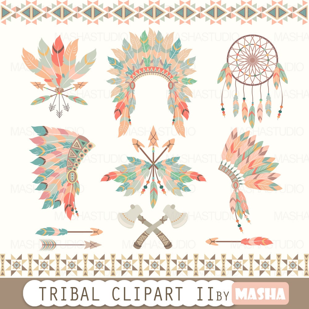 Clip Art Tribal Clip Art floral tribal clipart tent by mashastudio ii with feather headdress clip art dream catcher 12 images 300 d