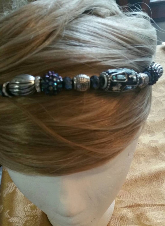 Navy and purple hair jewelry