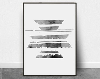 Abstract Art, Aztec Decor, Printable Art, Black and White Prints, Minimalist, Poster, Wall Art Prints, Scandinavian Modern, Watercolor Print