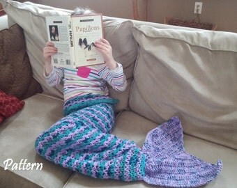 Child Size Crochet Mermaid Tail Snuggle Sack PATTERN, Mermaid Tail Pattern, Mermaid Blanket Pattern