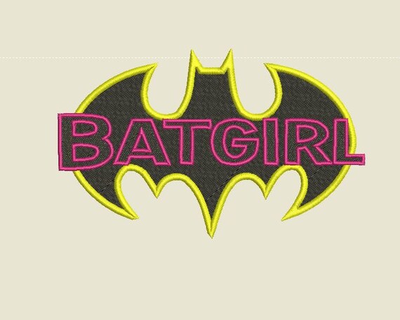BatGIRL Symbol Embroidery Design Machine Super Hero by InaHoop