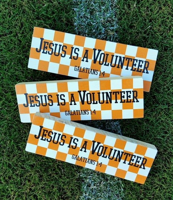 Jesus is a Volunteer Galatians 1:4 Spirit Block Shelf Sitter