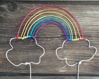 Rainbow Cake Topper || Wire || 8"