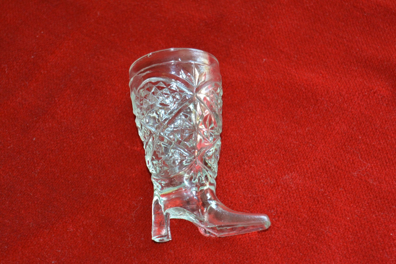 Vintage Clear Glass Boot Vintage Glass Vase By Lilivintagebox 2681