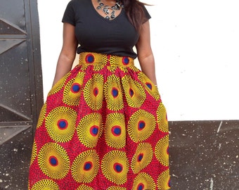 Zoey Ankara Tea Skirt / Ankara Skirt/ African Print Skirt